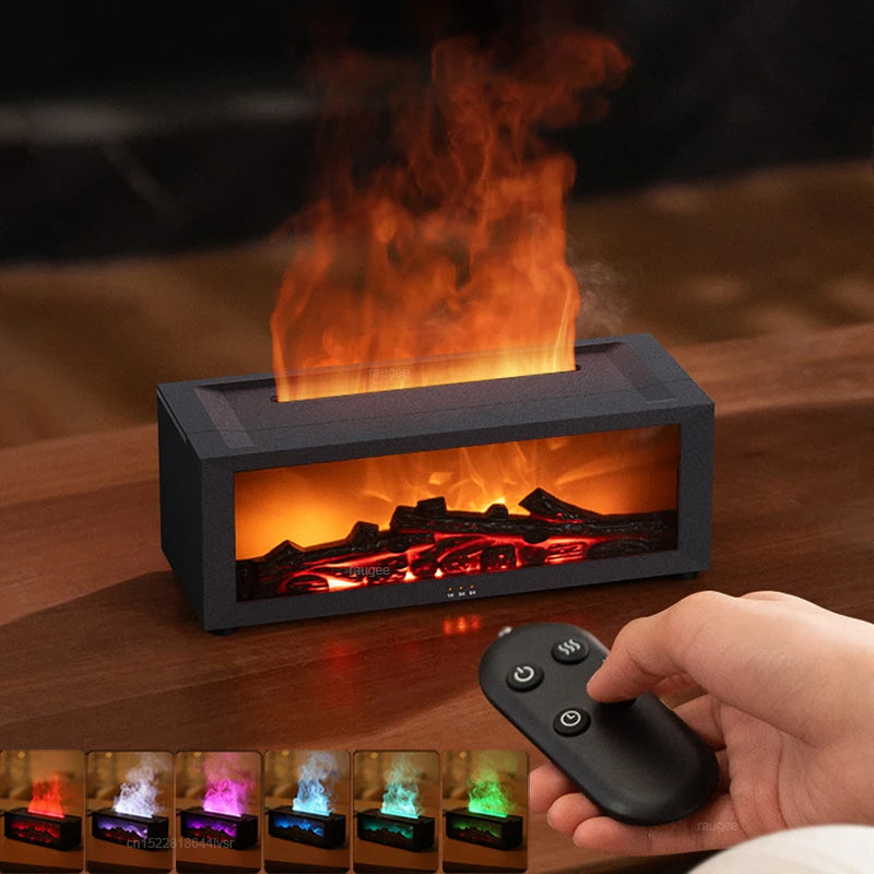 Flame-Effect Fireplace Aroma Diffuser with Humidifier