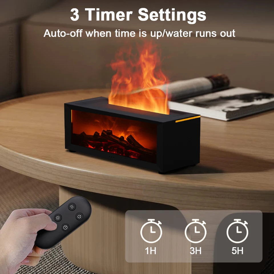 Flame-Effect Fireplace Aroma Diffuser with Humidifier