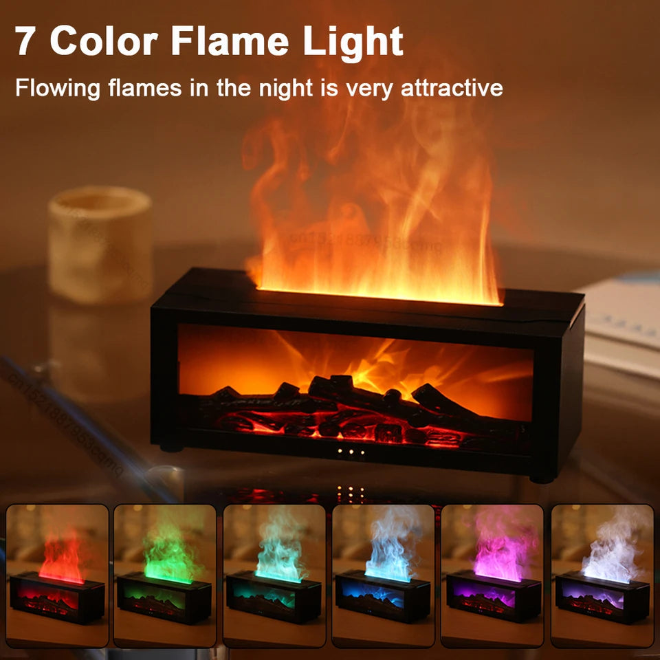 Flame-Effect Fireplace Aroma Diffuser with Humidifier