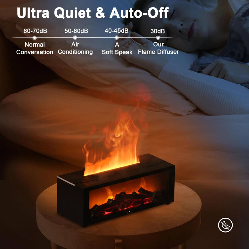 Flame-Effect Fireplace Aroma Diffuser with Humidifier